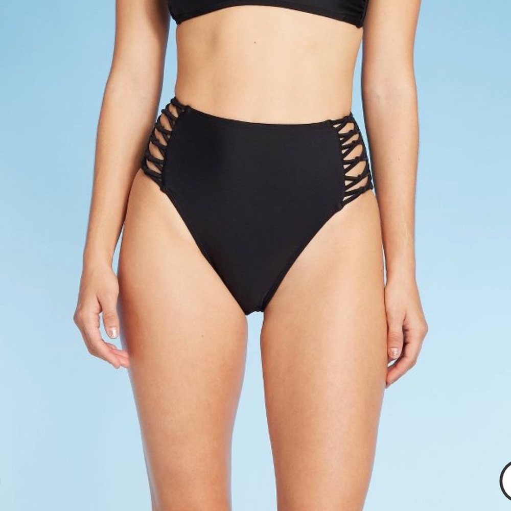 Strappy High Waist Cheeky Bikini Bottom NWOT